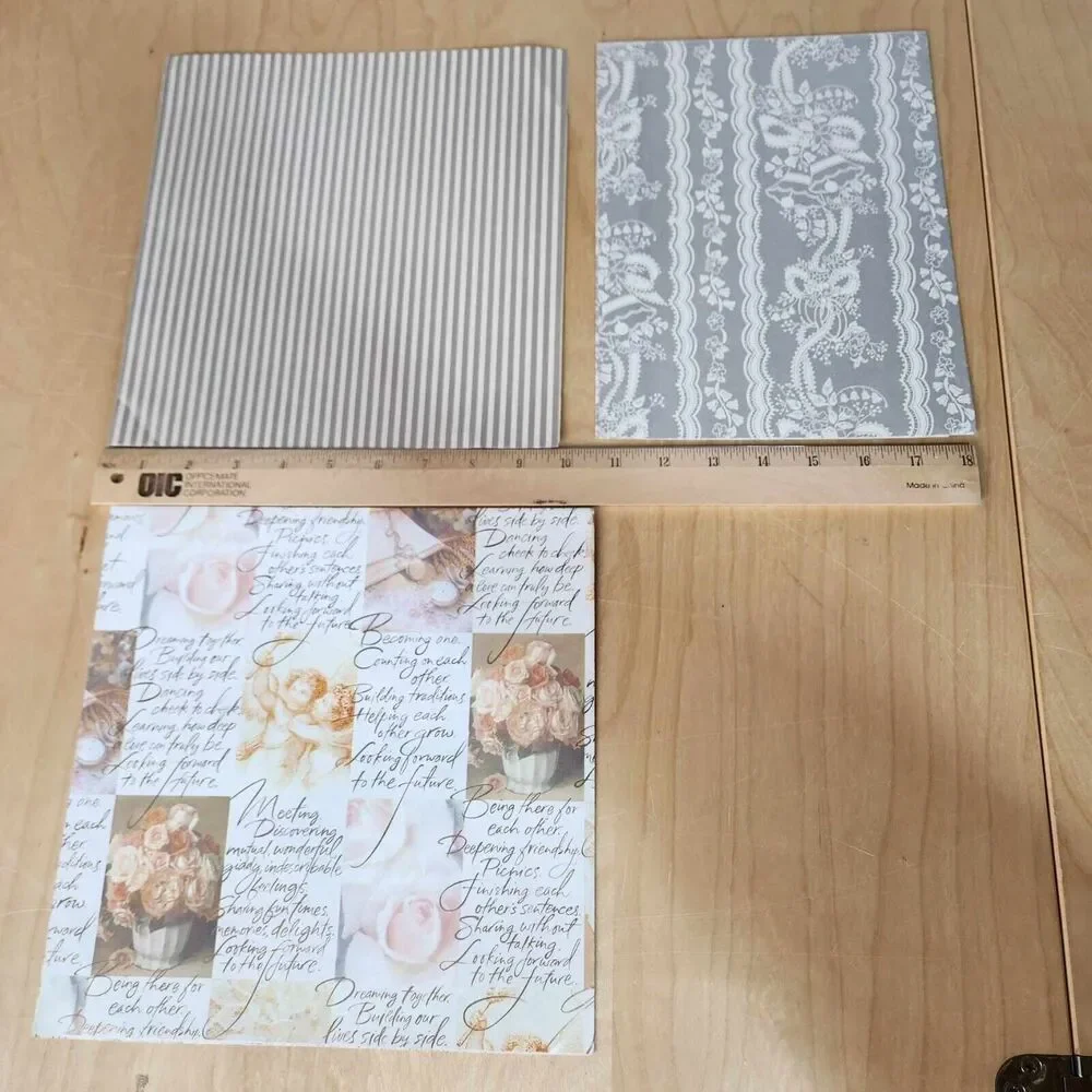 Vintage Gift Wrap Lot Wrapping Paper Wedding Bridal Theme Retro 20+ Sheets